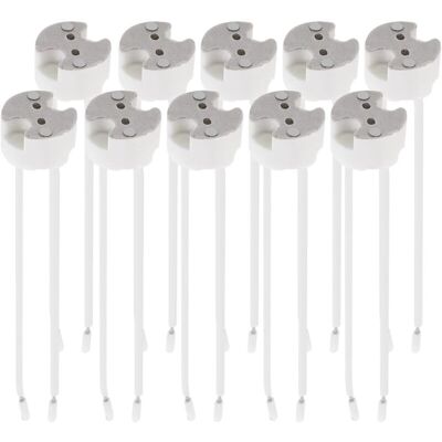 KEEMOTE Confezione Da 10 Portalampade Gu5.3 Con Supporto Per Cavo Da 12v Per Lampade Alogene, Led E Faretti. KEEMOTE Confezione Da 10 Portalampade Gu5.3 Con Supporto Per Cavo Da 12v Per Lampade Alogene, Led E Faretti.