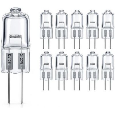 KAKET Set Di 10 Lampadine Alogene G4 20w 12v – 300 Lumen – Dimmerabili – Temperatura Colore 2800k – Durata Fino A 3000 Ore – Lampada A Spillo – Capsula Trasparente Per Illuminazione Commerciale E Domestica KAKET Set Di 10 Lampadine Alogene G4 20w 12v – 300 Lumen – Dimmerabili – Temperatura Colore 2800k – Durata Fino A 3000 Ore – Lampada A Spillo – Capsula Trasparente Per Illuminazione Commerciale E Domestica