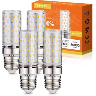 OEM Lampadina Led E27, Bianco Neutro 4000k, 16w, Ac 220-240v, Non Dimmerabile, Attacco A Vite E27 Grande, Led A Mais, Confezione Da 4 OEM Lampadina Led E27, Bianco Neutro 4000k, 16w, Ac 220-240v, Non Dimmerabile, Attacco A Vite E27 Grande, Led A Mais, Confezione Da 4