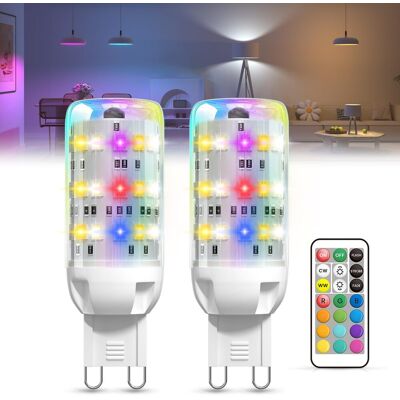 SIENTICE Lampadina Led G9 2w Con Cambio Colore E Telecomando, Bianco Caldo/bianco Freddo/rgb, 12 Colori, 3 Modalità, Dimmerabile SIENTICE Lampadina Led G9 2w Con Cambio Colore E Telecomando, Bianco Caldo/bianco Freddo/rgb, 12 Colori, 3 Modalità, Dimmerabile