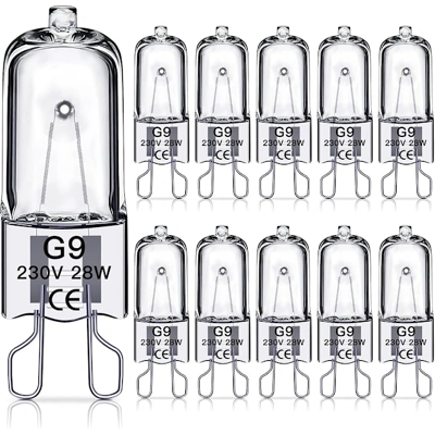 BEXTCOK Set Da 10 Lampadine Alogene G9 – 230v 28w – 392 Lumen – Bianco Caldo 2700k – Dimmerabili – Illuminazione Domestica E Commerciale – 3000h BEXTCOK Set Da 10 Lampadine Alogene G9 – 230v 28w – 392 Lumen – Bianco Caldo 2700k – Dimmerabili – Illuminazione Domestica E Commerciale – 3000h
