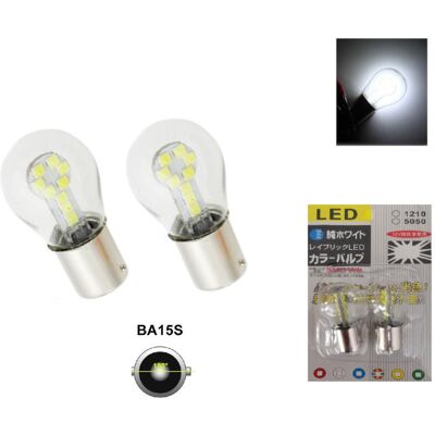 NO BRAND Комплект От 2 Броя Led Лед Крушки 18 Smd, Ba15s (p21w) 24v Бяла Бели В Блистер NO BRAND Комплект От 2 Броя Led Лед Крушки 18 Smd, Ba15s (p21w) 24v Бяла Бели В Блистер