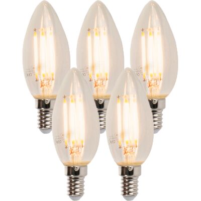 LUEDD Set Di 5 Lampadine Led A Candela Dimmerabili E14 B35 5w 380lm 2700k - LUEDD Set Di 5 Lampadine Led A Candela Dimmerabili E14 B35 5w 380lm 2700k -