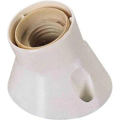 ELECTRALINE Portalampada Per Lampadina E27, Parete Bianca Inclinata ELECTRALINE Portalampada Per Lampadina E27, Parete Bianca Inclinata