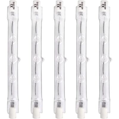 TREETALK Lampade Alogene Lineari R7s 118 Mm 300 W, Dimmerabili, Bianco Caldo 2700 K, 4500 Lm, 220 V, Faretti R7s Bifacciali Per Plafoniere, Illuminazione Da Giardino, Luci Di Sicurezza E Da Lavoro, 5 Pezzi TREETALK Lampade Alogene Lineari R7s 118 Mm 300 W, Dimmerabili, Bianco Caldo 2700 K, 4500 Lm, 220 V, Faretti R7s Bifacciali Per Plafoniere, Illuminazione Da Giardino, Luci Di Sicurezza E Da Lavoro, 5 Pezzi