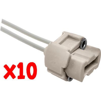 ALCAPOWER Blister 10 Pz Portalampada G9 Con Cavi Da 25 Cm, Attacco Ceramico Per Lampadine Led E Alogene, Tensione Massima 240v, Corrente 2a - 10pz ALCAPOWER Blister 10 Pz Portalampada G9 Con Cavi Da 25 Cm, Attacco Ceramico Per Lampadine Led E Alogene, Tensione Massima 240v, Corrente 2a - 10pz