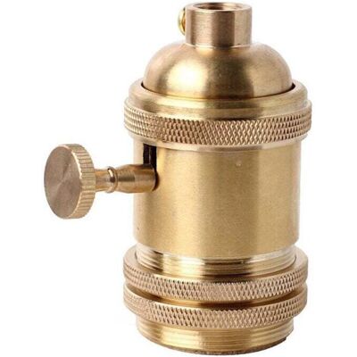 OEM Portalampada Vintage E26 E27 Con Interruttore In Ottone Color Rame (oro) -crezuo OEM Portalampada Vintage E26 E27 Con Interruttore In Ottone Color Rame (oro) -crezuo