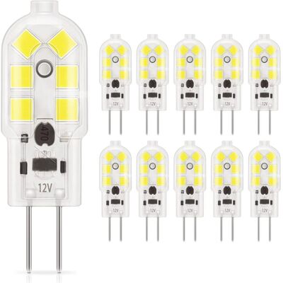 OEM Lampadina Led G4, 1,5 W, 120 Lm, Ac/dc 12 V, Equivalente A Una Lampadina Alogena Da 20 W, Luce Diurna 6000 K, Non Dimmerabile, Sostituzione Per Cappe Aspiranti E Plafoniere, 10 Pezzi [classe Energetic OEM Lampadina Led G4, 1,5 W, 120 Lm, Ac/dc 12 V, Equivalente A Una Lampadina Alogena Da 20 W, Luce Diurna 6000 K, Non Dimmerabile, Sostituzione Per Cappe Aspiranti E Plafoniere, 10 Pezzi [classe Energetic