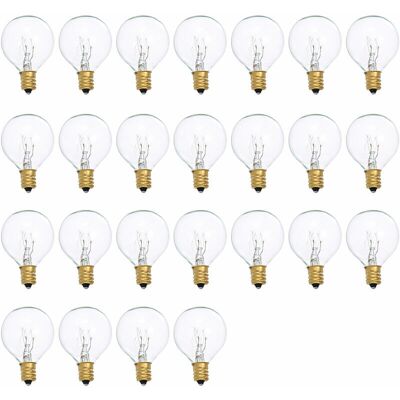 OEM Lampadine G40 Sostituzione G40 Lampadina Al Tungsteno 7w 220-240v Lampadina Trasparente A Globo Lampadine Con Base E12, Confezione Da 25, Bianco Freddo OEM Lampadine G40 Sostituzione G40 Lampadina Al Tungsteno 7w 220-240v Lampadina Trasparente A Globo Lampadine Con Base E12, Confezione Da 25, Bianco Freddo