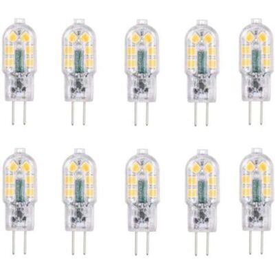KINZON Lampadina Led G4 Da 2w, Equivalente A Una Lampadina Alogena Da 20w, Luce Bianca Fredda 6000k, 200 Lm, 12x Smd, 12v Ac/dc - Confezione Da 10 KINZON Lampadina Led G4 Da 2w, Equivalente A Una Lampadina Alogena Da 20w, Luce Bianca Fredda 6000k, 200 Lm, 12x Smd, 12v Ac/dc - Confezione Da 10