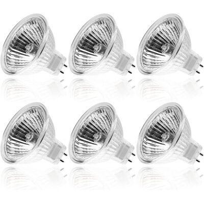 TIGREZY Lampadina Alogena Gu5.3 35w 12v, Mr16 Dimmerabile 2700k Bianco Caldo, Lampadina Alogena A 2 Pin Per Plafoniera, Confezione Da 6 TIGREZY Lampadina Alogena Gu5.3 35w 12v, Mr16 Dimmerabile 2700k Bianco Caldo, Lampadina Alogena A 2 Pin Per Plafoniera, Confezione Da 6