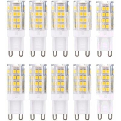 DPZO Confezione Da 10 Lampadine Led G9, Luce Bianca Calda 3000 K, 5 W (equivalente A 40 W), 420 Lumen, Non Dimmerabili. DPZO Confezione Da 10 Lampadine Led G9, Luce Bianca Calda 3000 K, 5 W (equivalente A 40 W), 420 Lumen, Non Dimmerabili.