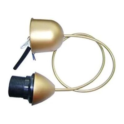 ELECTRALINE Supporto Di Plastica Con Presa E27, Lunghezza 60cm, 2x0.75mm2, Oro ELECTRALINE Supporto Di Plastica Con Presa E27, Lunghezza 60cm, 2x0.75mm2, Oro