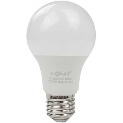 ECOLIGHT Lampadina A60led E27 Da 9w E 6500k A Luce Ecologica ECOLIGHT Lampadina A60led E27 Da 9w E 6500k A Luce Ecologica