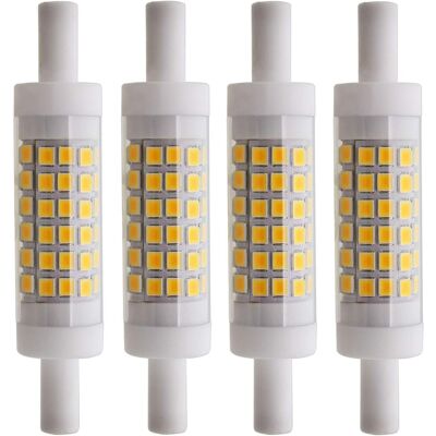 TIGREZY Lampadine Led In Ceramica R7s 5w 78mm 60 Smd2835 Bianco Caldo 3000k 500lm Non Compatibili Con Interruttori Dimmerabili (confezione Da 4) TIGREZY Lampadine Led In Ceramica R7s 5w 78mm 60 Smd2835 Bianco Caldo 3000k 500lm Non Compatibili Con Interruttori Dimmerabili (confezione Da 4)