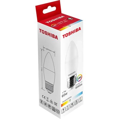 Toshiba Lampadina C37 Led 7w E27 Bianco Caldo Toshiba Lampadina C37 Led 7w E27 Bianco Caldo