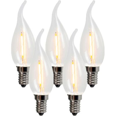 LUEDD Set Di 5 Lampadine A Filamento Led E14 Bxs35 1w 100lm 2200k - LUEDD Set Di 5 Lampadine A Filamento Led E14 Bxs35 1w 100lm 2200k -