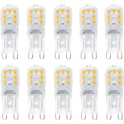 OEM 10 Lampadine Led G9 Da 3w, Equivalenti A Lampadine Alogene Da 33w, Luce Bianca 6000k, Non Dimmerabili, Angolo Del Fascio Luminoso Di 360°. OEM 10 Lampadine Led G9 Da 3w, Equivalenti A Lampadine Alogene Da 33w, Luce Bianca 6000k, Non Dimmerabili, Angolo Del Fascio Luminoso Di 360°.