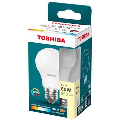 Toshiba Lampadina A60 Led 8w 4000k E27 Toshiba Lampadina A60 Led 8w 4000k E27