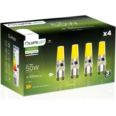 OEM 4 Capsule Led G9 Da 5w = 60w 550lm 4000k Neutro Filamento Lumiled A 360° OEM 4 Capsule Led G9 Da 5w = 60w 550lm 4000k Neutro Filamento Lumiled A 360°