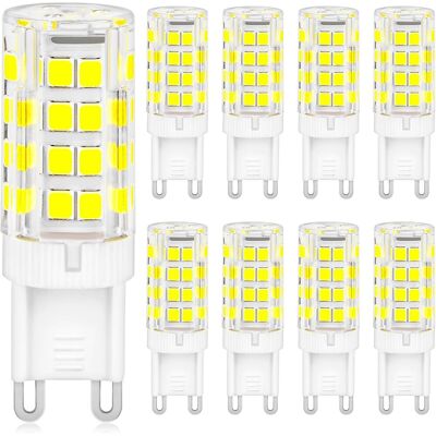 RAPANDA Lampadine Led G9 Da 8 Pezzi, Bianco Freddo, 5 W 6000 K, 500 Lm, Equivalente A Lampada Alogena Da 40 W, Angolo Di Fascio Di 360°, 220-240 V, Non Dimmerabili, Lampada Led G9 Per Soggiorno, Camera Da Let RAPANDA Lampadine Led G9 Da 8 Pezzi, Bianco Freddo, 5 W 6000 K, 500 Lm, Equivalente A Lampada Alogena Da 40 W, Angolo Di Fascio Di 360°, 220-240 V, Non Dimmerabili, Lampada Led G9 Per Soggiorno, Camera Da Let