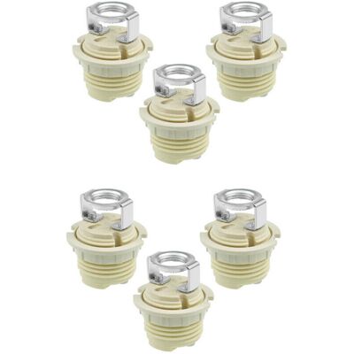LIIYIELA Set Di 6 Portalampade Filettati In Ceramica G9 - Anello Solido, Adatti Per Lampade Alogene, Led E Cfl LIIYIELA Set Di 6 Portalampade Filettati In Ceramica G9 - Anello Solido, Adatti Per Lampade Alogene, Led E Cfl