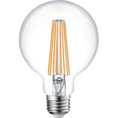 ALCAPOWER Lampadina Led Globo G95 Filamento Trasparente 15w E27 2500lm 3000k Luce Calda - Alta Efficienza Energetica Classe C Per Illuminazione ALCAPOWER Lampadina Led Globo G95 Filamento Trasparente 15w E27 2500lm 3000k Luce Calda - Alta Efficienza Energetica Classe C Per Illuminazione