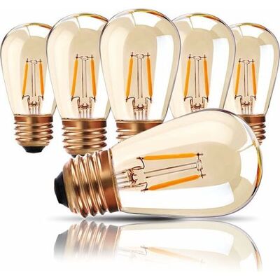 OEM Lampada Da Esterno, Lampadina Led Con Attacco A Vite E27 Edison, Lampadina A Filamento Led Da 1w Di Ricambio Per Led S14 St45, Luce Bianca Calda 2200k, Equivalente Al Vetro Ambrato, Non Dimmerabile, C OEM Lampada Da Esterno, Lampadina Led Con Attacco A Vite E27 Edison, Lampadina A Filamento Led Da 1w Di Ricambio Per Led S14 St45, Luce Bianca Calda 2200k, Equivalente Al Vetro Ambrato, Non Dimmerabile, C