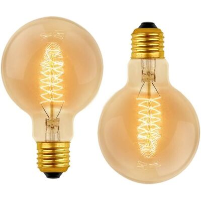 KEEMOTE Confezione Da 2 Lampadine Decorative A Incandescenza Vintage G80 E27, 40w, Bianco Caldo 2700k, Ac 220v, Stile Retrò. KEEMOTE Confezione Da 2 Lampadine Decorative A Incandescenza Vintage G80 E27, 40w, Bianco Caldo 2700k, Ac 220v, Stile Retrò.