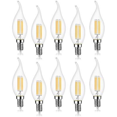 XISRENS Confezione Da 10 Lampadine A Filamento Led E14 Da 4w, 470lm Effetto Fiamma A Candela, Luce Bianca Calda 2700k, Non Dimmerabili, Angolo Del Fascio Luminoso Di 360°. XISRENS Confezione Da 10 Lampadine A Filamento Led E14 Da 4w, 470lm Effetto Fiamma A Candela, Luce Bianca Calda 2700k, Non Dimmerabili, Angolo Del Fascio Luminoso Di 360°.