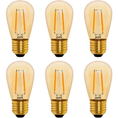 OEM Lampadina Led Vintage S14 E27 Da 1w A Filamento, Luce Ambrata 2200k, Equivalente A 10w, Non Dimmerabile, Confezione Da 6 OEM Lampadina Led Vintage S14 E27 Da 1w A Filamento, Luce Ambrata 2200k, Equivalente A 10w, Non Dimmerabile, Confezione Da 6