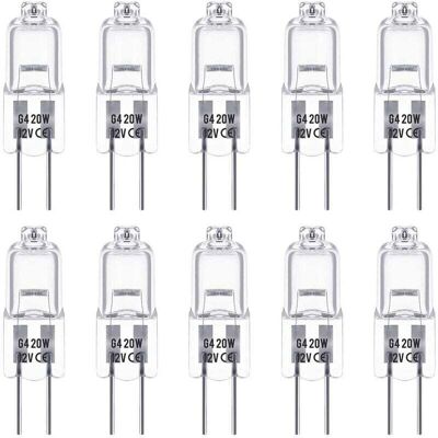 KZQ Lampadine Alogene Dimmerabili G4 12v 20w Bianco Caldo 2800k, Confezione Da 10 - KZQ Lampadine Alogene Dimmerabili G4 12v 20w Bianco Caldo 2800k, Confezione Da 10 -