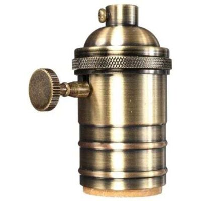 OEM Portalampada Retrò E26/e27 In Rame Anticato Con Interruttore On/off A Vite In Ottone. OEM Portalampada Retrò E26/e27 In Rame Anticato Con Interruttore On/off A Vite In Ottone.