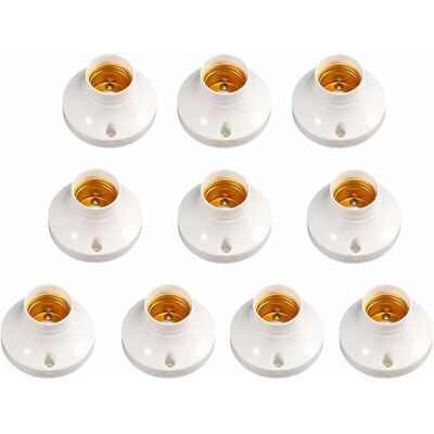 OEM 10 Portalampade E27 Con Base A Vite, Rotondi, In Plastica, Bianchi OEM 10 Portalampade E27 Con Base A Vite, Rotondi, In Plastica, Bianchi