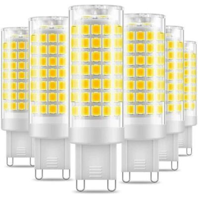 KINZON Lampadina Led G9, Senza Sfarfallio, 7w, Luce Bianca Fredda 6000k, 650lm, Risparmio Energetico Equivalente A Una Lampada Alogena Da 60w, Angolo Del Fascio Luminoso Di 360 Gradi, Ac 220-240v - Confezion KINZON Lampadina Led G9, Senza Sfarfallio, 7w, Luce Bianca Fredda 6000k, 650lm, Risparmio Energetico Equivalente A Una Lampada Alogena Da 60w, Angolo Del Fascio Luminoso Di 360 Gradi, Ac 220-240v - Confezion