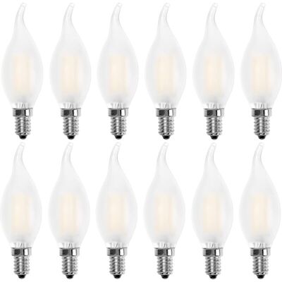 DPZO Lampadina Led E14 A Forma Di Candela, Bianco Caldo 2700k, 4w (equivalente A Una Lampadina A Incandescenza Da 40w), 400lm, Confezione Da 12 DPZO Lampadina Led E14 A Forma Di Candela, Bianco Caldo 2700k, 4w (equivalente A Una Lampadina A Incandescenza Da 40w), 400lm, Confezione Da 12