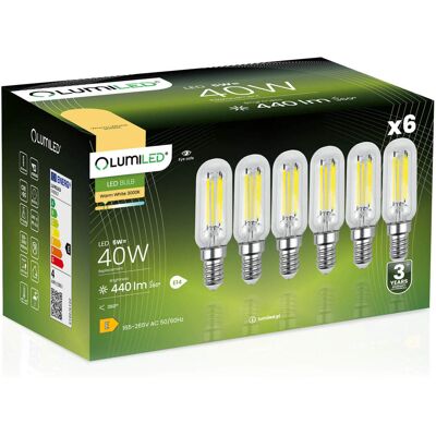 OEM 6 Lampadine Led E14 Edison St26 4w = 40w 440lm 3000k Luce Calda Filamento Lumiled A 360° OEM 6 Lampadine Led E14 Edison St26 4w = 40w 440lm 3000k Luce Calda Filamento Lumiled A 360°