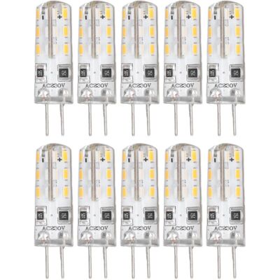URSUS Lampadina Led Jeffergarden G4 Da 10 Pezzi, Bipin, Base In Silicone, Bianco Caldo 3000k, 1,5w, Ac220v, 110lm, Lampadine Per Esterni, Ricambio URSUS Lampadina Led Jeffergarden G4 Da 10 Pezzi, Bipin, Base In Silicone, Bianco Caldo 3000k, 1,5w, Ac220v, 110lm, Lampadine Per Esterni, Ricambio