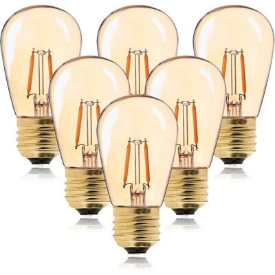 OEM Lampadina Led Vintage Edison St45 E27, 1w (equivalente A 10w), Luce Super Calda 2200k, Filamento Dorato, Confezione Da 1 OEM Lampadina Led Vintage Edison St45 E27, 1w (equivalente A 10w), Luce Super Calda 2200k, Filamento Dorato, Confezione Da 1
