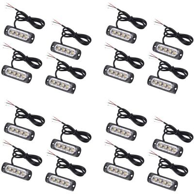 OEM 16 Pezzi 4 Luci Stroboscopiche Di Recupero A Led Ambra 12v 24v Luci Lampeggianti Di Guasto Griglia Arancione OEM 16 Pezzi 4 Luci Stroboscopiche Di Recupero A Led Ambra 12v 24v Luci Lampeggianti Di Guasto Griglia Arancione