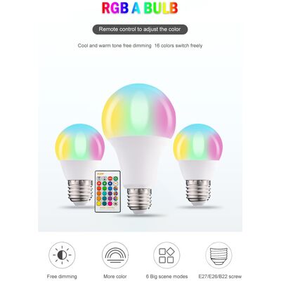 OEM Lampadina Led E14 Lampadine Led Colorate, Equivalenti A 70 W, Lampadina Edison Che Cambia Colore Rgb+bianco Dimmerabile - 16 Scelte Di Colore - 10 W E27 Rgbw - 2 Modalità Dinamiche - Telecomando Com OEM Lampadina Led E14 Lampadine Led Colorate, Equivalenti A 70 W, Lampadina Edison Che Cambia Colore Rgb+bianco Dimmerabile - 16 Scelte Di Colore - 10 W E27 Rgbw - 2 Modalità Dinamiche - Telecomando Com