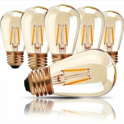 OEM Confezione Da 5 Lampadine Led A Vite E27 Edison, Lampadine Di Ricambio A Filamento Led Da 1w Per Led S14 St45, Luce Bianca Calda 2200k, Equivalenti Al Vetro Ambrato, Non Dimmerabili. OEM Confezione Da 5 Lampadine Led A Vite E27 Edison, Lampadine Di Ricambio A Filamento Led Da 1w Per Led S14 St45, Luce Bianca Calda 2200k, Equivalenti Al Vetro Ambrato, Non Dimmerabili.