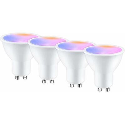 DPZO Lampadina Intelligente Wifi Gu10 5w 400lm Led Rgb 2700k-6500k Compatibile Con Alexa/google Home, Controllo Remoto Tramite App, Controllo Vocale, Lampadina Intelligente, Nessun Hub Richiesto, 4 Pezzi DPZO Lampadina Intelligente Wifi Gu10 5w 400lm Led Rgb 2700k-6500k Compatibile Con Alexa/google Home, Controllo Remoto Tramite App, Controllo Vocale, Lampadina Intelligente, Nessun Hub Richiesto, 4 Pezzi