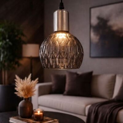 F-BRIGHT Lampadina Led Decorativa Con Paralume In Vetro, Grigio 3000k F-BRIGHT Lampadina Led Decorativa Con Paralume In Vetro, Grigio 3000k