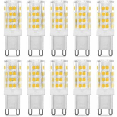 XISRENS Lampadina Led G9 Da 5w, Equivalente A 40w, Luce Calda 3000k, 220-240v, Angolo Del Fascio Luminoso Di 360°, Confezione Da 10 XISRENS Lampadina Led G9 Da 5w, Equivalente A 40w, Luce Calda 3000k, 220-240v, Angolo Del Fascio Luminoso Di 360°, Confezione Da 10
