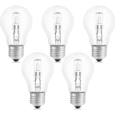 URSUS Lampadine Dimmerabili E27 A55 Da 42w, Ac220-240v, 650lm Bianco Caldo 2700k, Lampadine Alogene A Globo E27 Trasparenti Per Plafoniere, Lampade Da Lavoro, Applique, Lampade Da Terra, Confezione Da 5 URSUS Lampadine Dimmerabili E27 A55 Da 42w, Ac220-240v, 650lm Bianco Caldo 2700k, Lampadine Alogene A Globo E27 Trasparenti Per Plafoniere, Lampade Da Lavoro, Applique, Lampade Da Terra, Confezione Da 5
