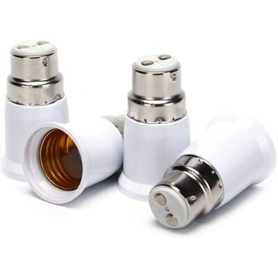 ULISEM Adattatore Da Portalampada B22 A E27 – Confezione Da 4 Basi In Plastica Resistente Per Lampadine A Vite ULISEM Adattatore Da Portalampada B22 A E27 – Confezione Da 4 Basi In Plastica Resistente Per Lampadine A Vite