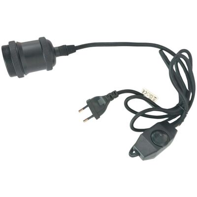 F-BRIGHT Kit Portalampada E27 Nero Con Dimmer, Cavo Tessile Nero Da 1,8 M E Spina F-BRIGHT Kit Portalampada E27 Nero Con Dimmer, Cavo Tessile Nero Da 1,8 M E Spina