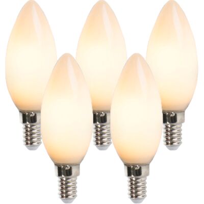 LUEDD Set Di 5 Lampadine A Candela Led E14 B35 2w 180lm 2350k - LUEDD Set Di 5 Lampadine A Candela Led E14 B35 2w 180lm 2350k -