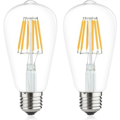 OEM Lampadina Led A Filamento Edison E27 St64 Da 6w, 220v, Bianco Caldo Vintage Classico 2700k, Equivalente A Lampadina Alogena Da 60w, 600lm, Ideale Per Camper, Yacht, Battelli A Vapore, Ecc. (2 Pezzi, D OEM Lampadina Led A Filamento Edison E27 St64 Da 6w, 220v, Bianco Caldo Vintage Classico 2700k, Equivalente A Lampadina Alogena Da 60w, 600lm, Ideale Per Camper, Yacht, Battelli A Vapore, Ecc. (2 Pezzi, D